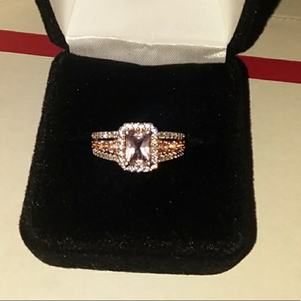 🎈Rose Gold Over 925 Simulated Morganite ring NWOT